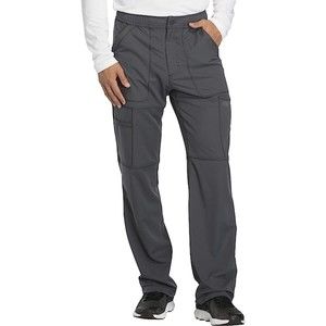 Scrub Pants for Men with Zip Fly Four-Way Stretch and Moisture Wicking  M Pewter